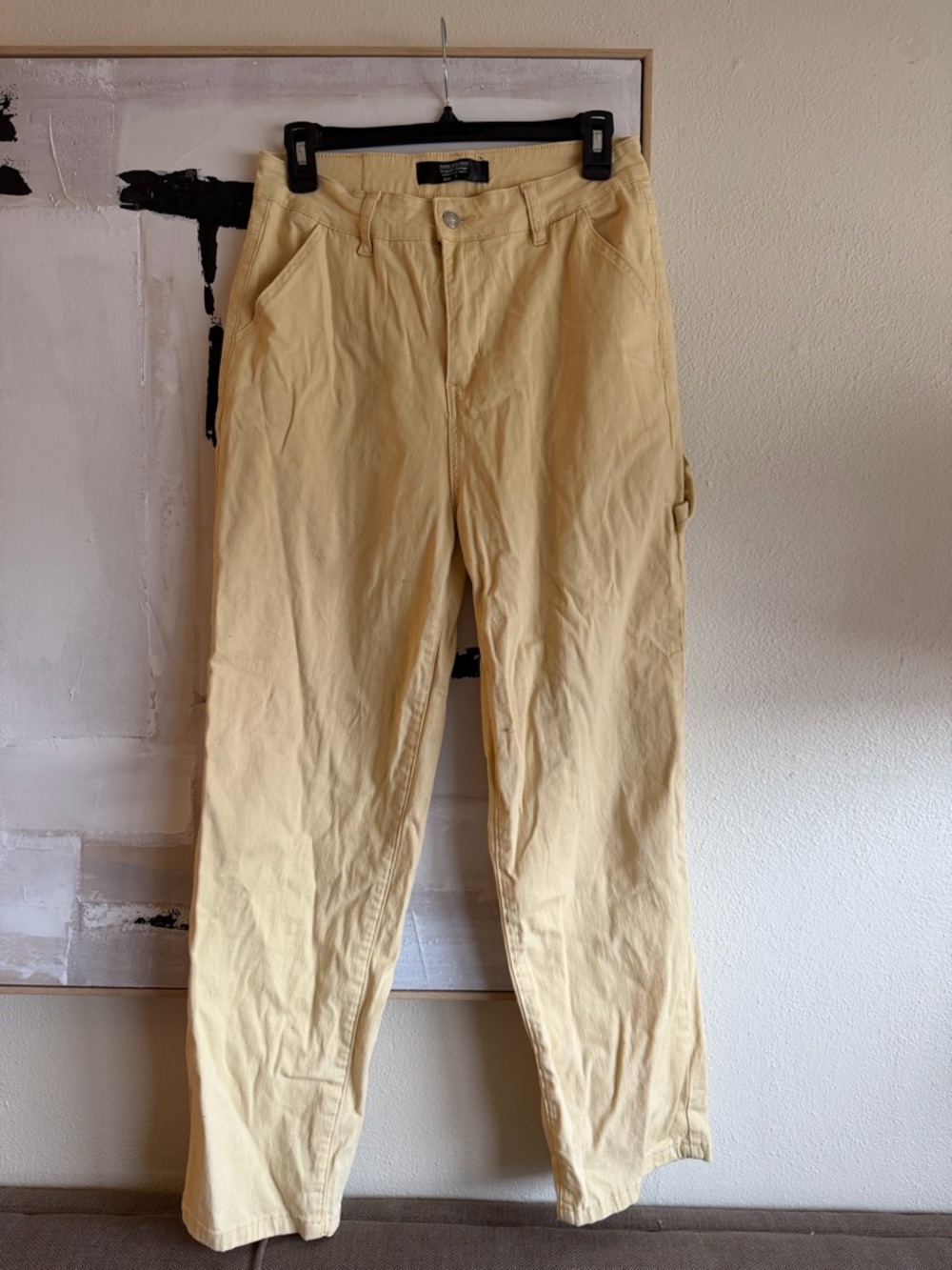 Women’s Butter Yellow Cargo Pants with Utility Pocket